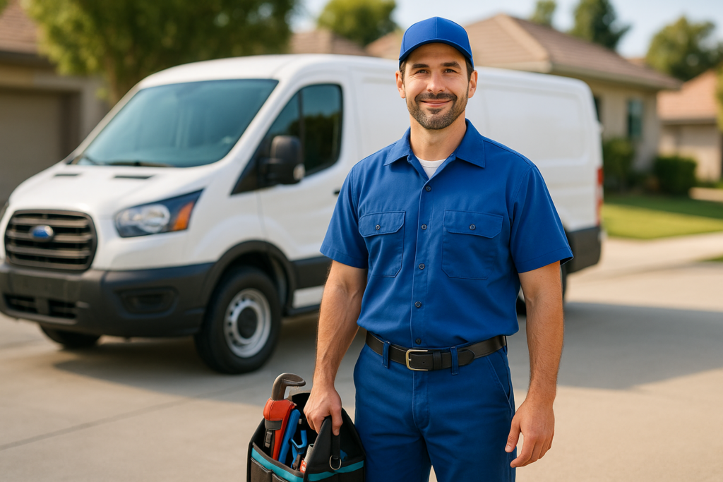 Friendly plumbing technician ready to help